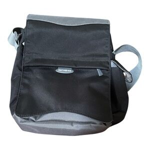 Samsonite Black Gray Crossbody Bag Purse Nylon Adjustable Strap Pockets